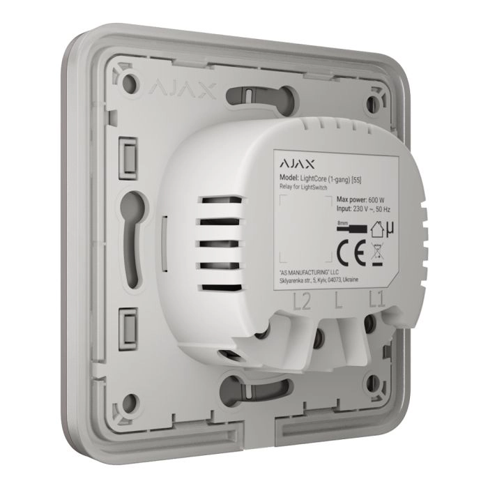 Умный двухклавишный выключатель Ajax LightSwitch (2-gang) Серый (Grey) - Фото 4